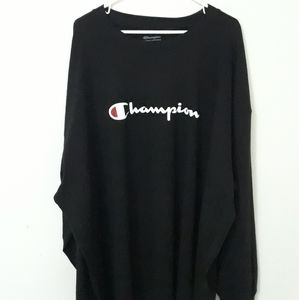 Champion Long Sleeve Flock Script Tee 6X